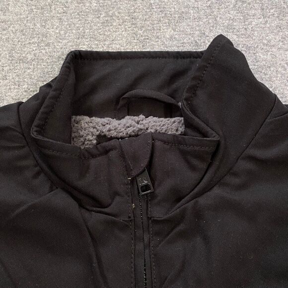 CAT Caterpillar Sherpa Lined Canvas Vest Adult X-Large Black Outdoor Workwear - Picture 9 of 16